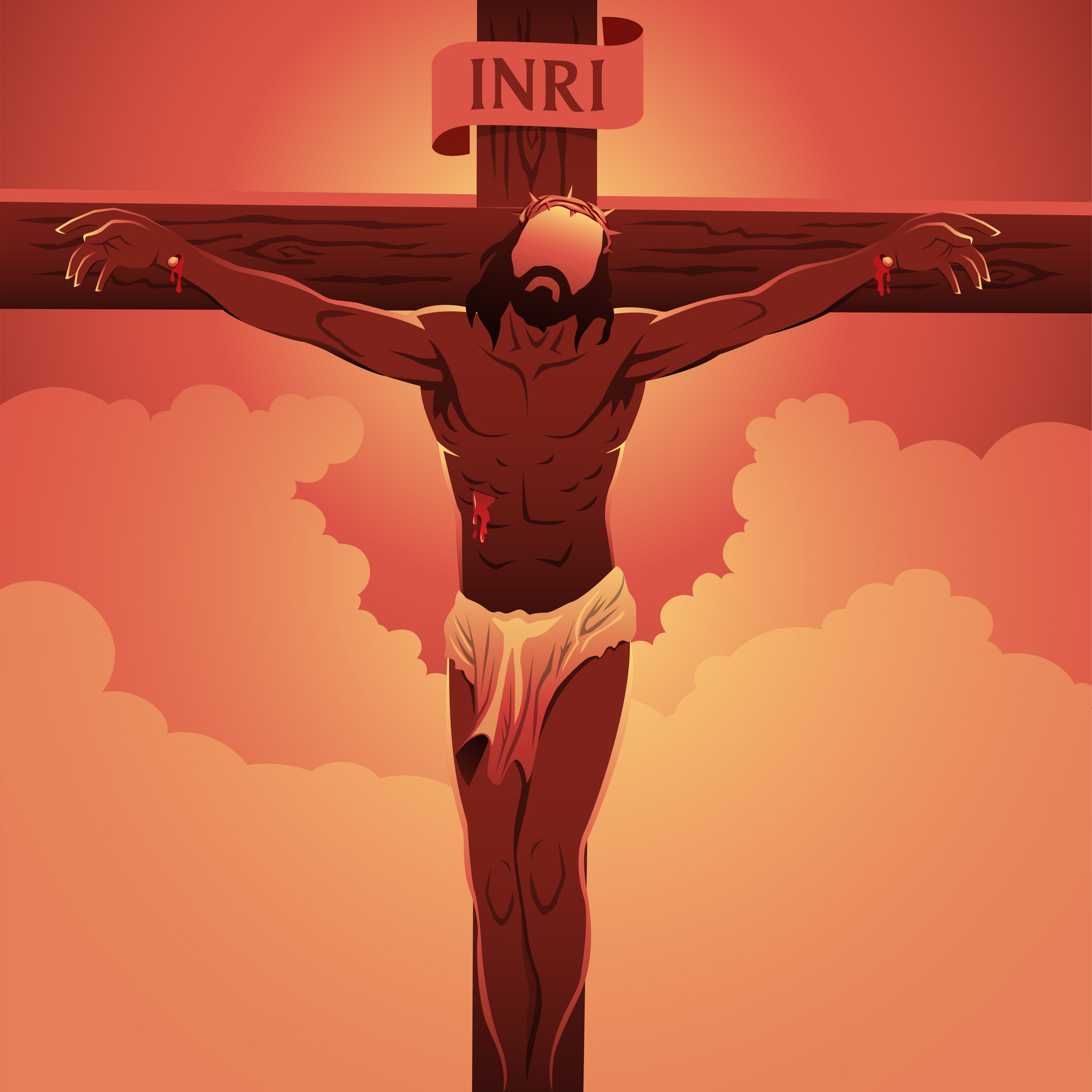 Pitkäperjantain sanajumalanpalvelus Sallan kirkossa klo 11 Jeesus ristillä.